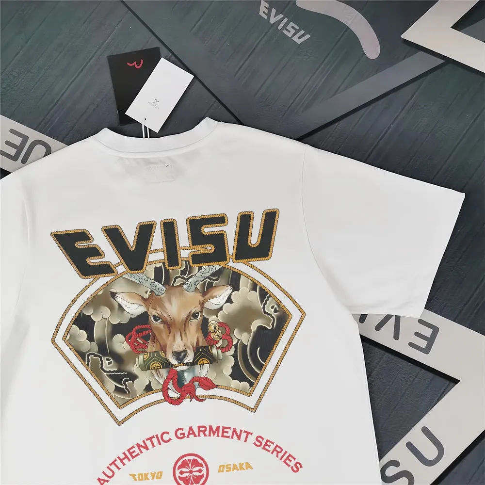 Evisu 2025New Arrival T ⚠ Quality⚠ Same Style T 。 ，Black S-XXL，White S-XXL，Gray M-XXL，Red S-XXL， Red M-XXL